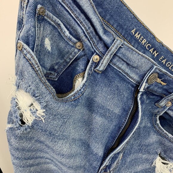 American Eagle Jeans Highest Rise 90s Boyfriend Distressed Rip - Picture 5 of 14